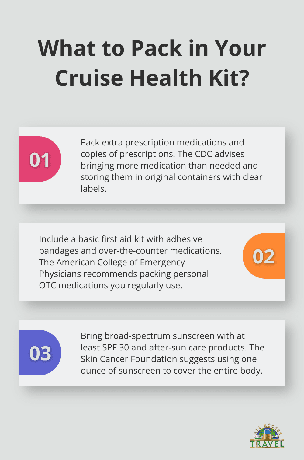 Infographic: What to Pack in Your Cruise Health Kit? - cruise essentials packing list